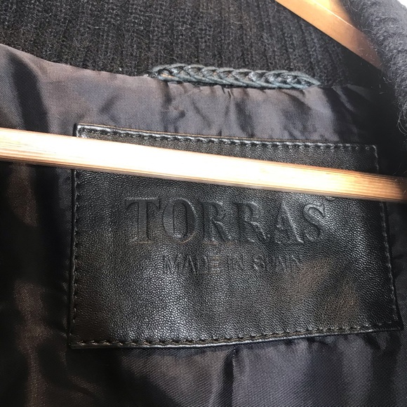 TORRAS OF SPAIN color block leather/mohair jacket - Picture 12 of 15